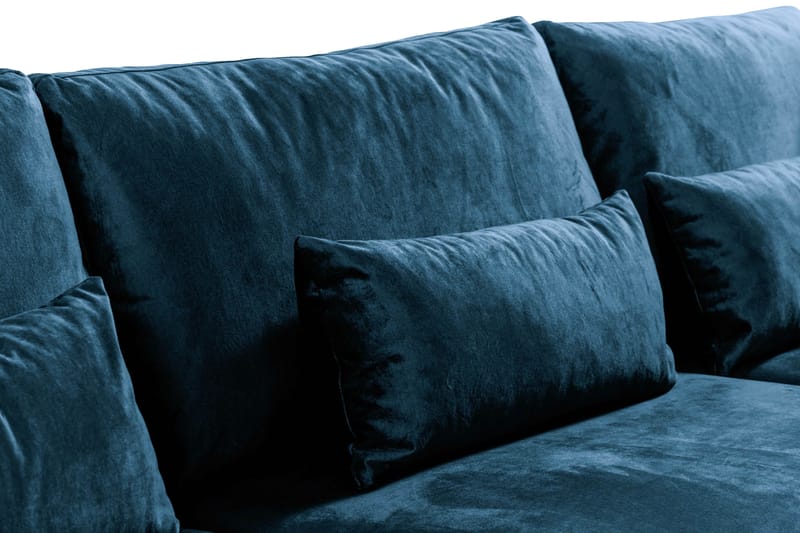 Copenhagen 4-istuttava Oikeakätinen L-muotoinen Divaanisohva Sametilla - Sininen - Huonekalut - Sohva - Divaanisohva - 4 istuttava sohva divaanilla