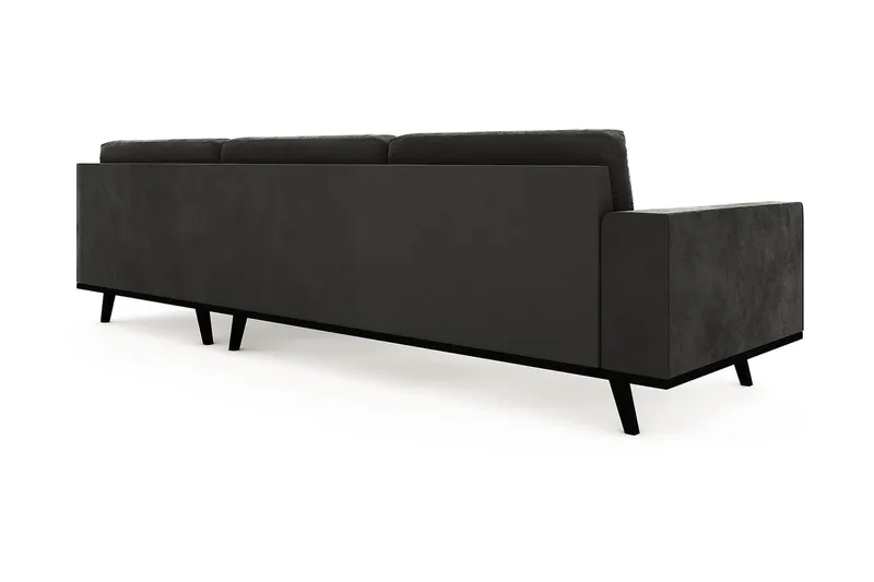 Copenhagen 4-istuttava Oikeakätinen L-muotoinen Divaanisohva Sametilla - Tummanharmaa - Huonekalut - Sohva - Divaanisohva - 4 istuttava sohva divaanilla