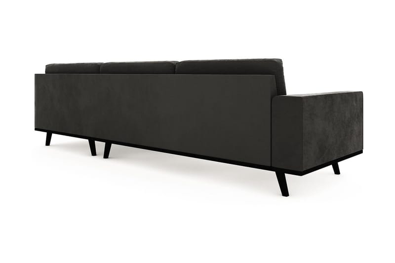 Copenhagen 4-istuttava Oikeakätinen L-muotoinen Divaanisohva Sametilla - Tummanharmaa - Huonekalut - Sohva - Divaanisohva - 4 istuttava sohva divaanilla