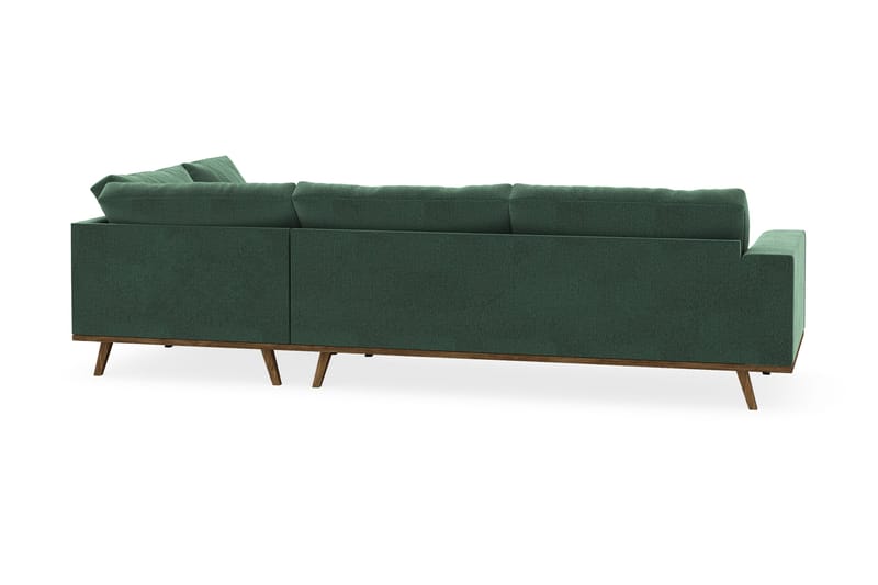 Copenhagen 4-istuttava Oikeakätinen L-muotoinen Divaanisohva Sametilla - Tummanvihreä - Huonekalut - Sohva - Divaanisohva - 4 istuttava sohva divaanilla