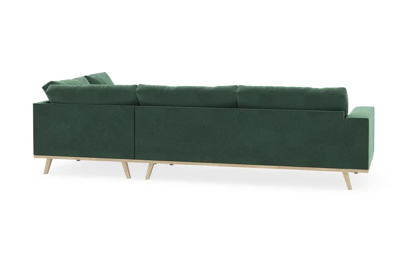 Copenhagen 4-istuttava Oikeakätinen L-muotoinen Divaanisohva Sametilla - Tummanvihreä - Huonekalut - Sohva - Divaanisohva - 4 istuttava sohva divaanilla