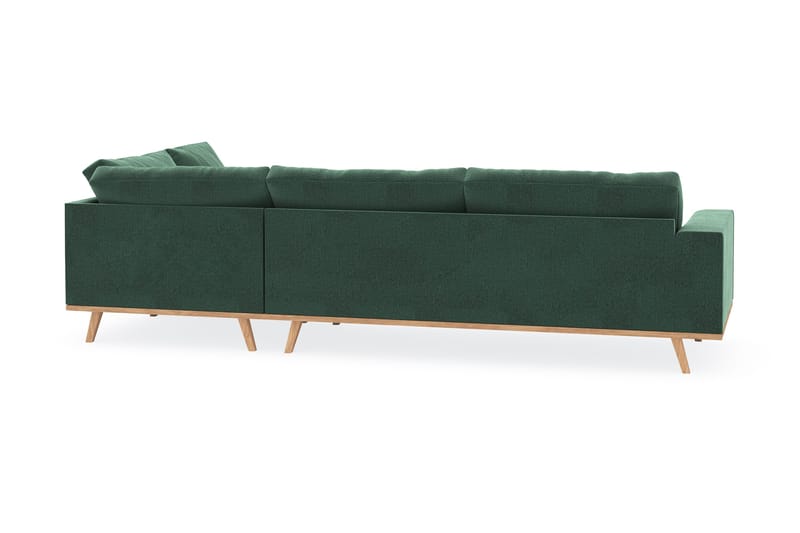 Copenhagen 4-istuttava Oikeakätinen L-muotoinen Divaanisohva Sametilla - Tummanvihreä - Huonekalut - Sohva - Divaanisohva - 4 istuttava sohva divaanilla