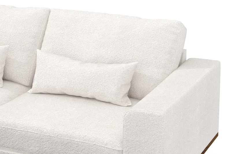 Copenhagen 4-istuttava Vasenkätinen L-muotoinen Divaanisohva Bouclélla - Valkoinen - Huonekalut - Sohva - Divaanisohva - 4 istuttava sohva divaanilla