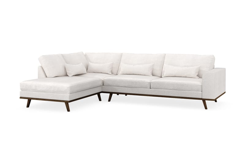 Copenhagen 4-istuttava Vasenkätinen L-muotoinen Divaanisohva Bouclélla - Valkoinen - Huonekalut - Sohva - Divaanisohva - 4 istuttava sohva divaanilla