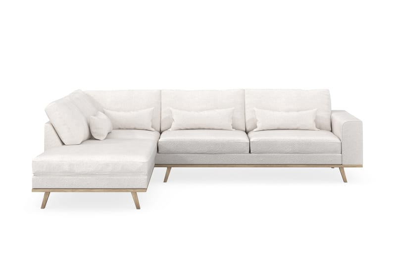 Copenhagen 4-istuttava Vasenkätinen L-muotoinen Divaanisohva Bouclélla - Valkoinen - Huonekalut - Sohva - Divaanisohva - 4 istuttava sohva divaanilla