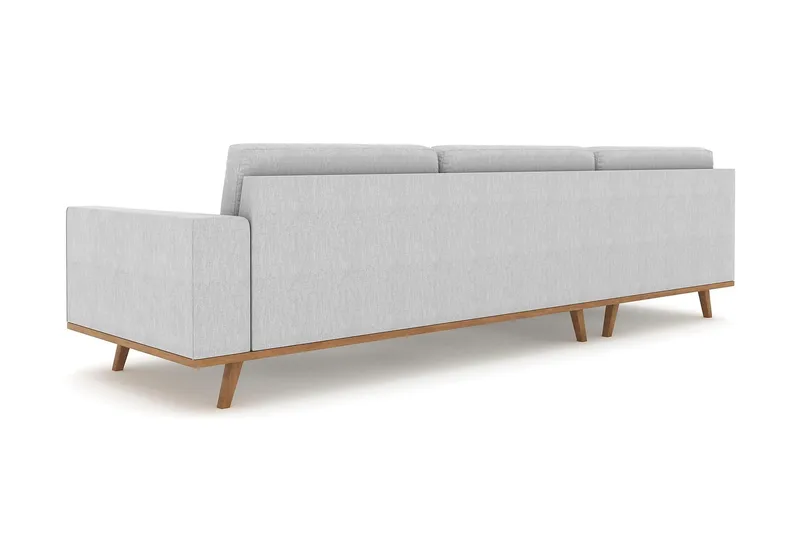 Copenhagen 4-istuttava Vasenkätinen L-muotoinen Divaanisohva Kankaalla - Harmaa - Huonekalut - Sohva - Divaanisohva - 4 istuttava sohva divaanilla