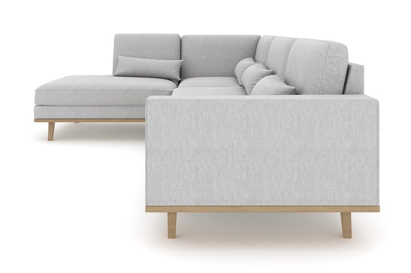 Copenhagen 4-istuttava Vasenkätinen L-muotoinen Divaanisohva Kankaalla - Harmaa - Huonekalut - Sohva - Divaanisohva - 4 istuttava sohva divaanilla