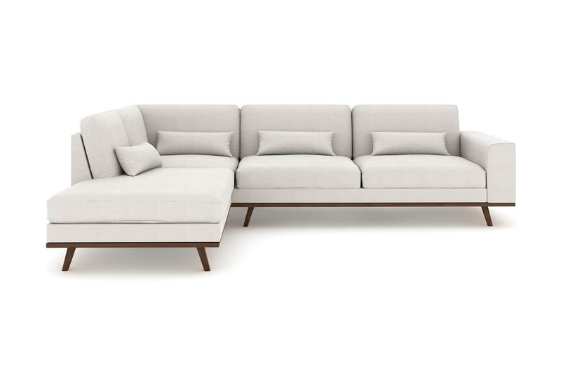 Copenhagen 4-istuttava Vasenkätinen L-muotoinen Divaanisohva Kankaalla - Vaaleanharmaa - Huonekalut - Sohva - Divaanisohva - 4 istuttava sohva divaanilla