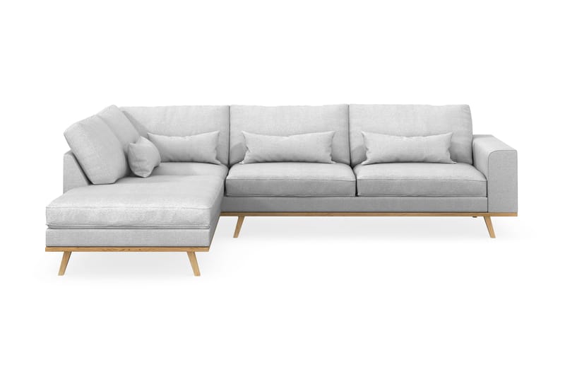 Copenhagen 4-istuttava Vasenkätinen L-muotoinen Divaanisohva Kankaalla - Vaaleanharmaa - Huonekalut - Sohva - Divaanisohva - 4 istuttava sohva divaanilla
