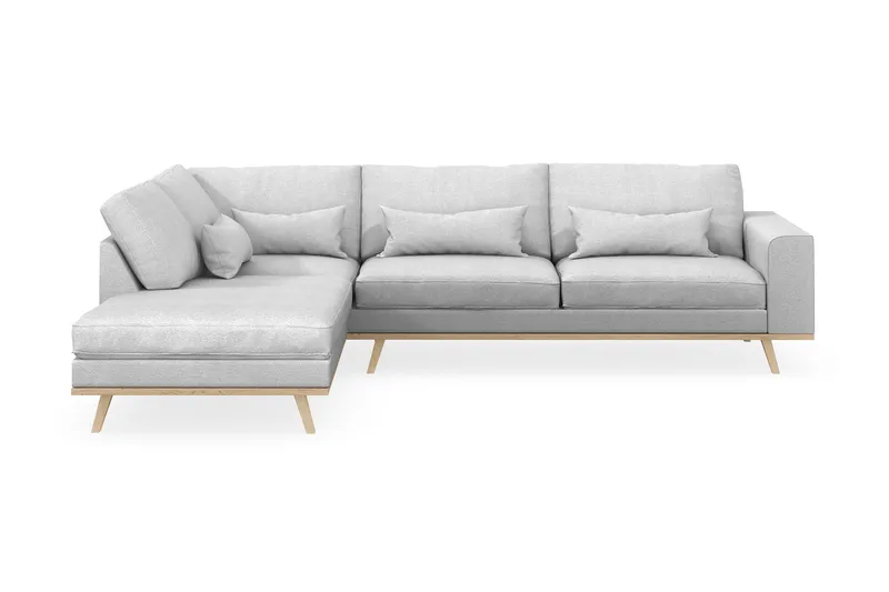 Copenhagen 4-istuttava Vasenkätinen L-muotoinen Divaanisohva Kankaalla, Vaaleanharmaa