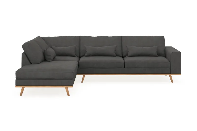 Copenhagen 4-istuttava Vasenkätinen L-muotoinen Divaanisohva Manchester-kankaalla - Tummanharmaa - Huonekalut - Sohva - Divaanisohva - 4 istuttava sohva divaanilla
