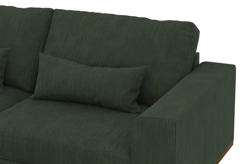Copenhagen 4-istuttava Vasenkätinen L-muotoinen Divaanisohva Manchester-kankaalla - Tummanvihreä - Huonekalut - Sohva - Divaanisohva - 4 istuttava sohva divaanilla