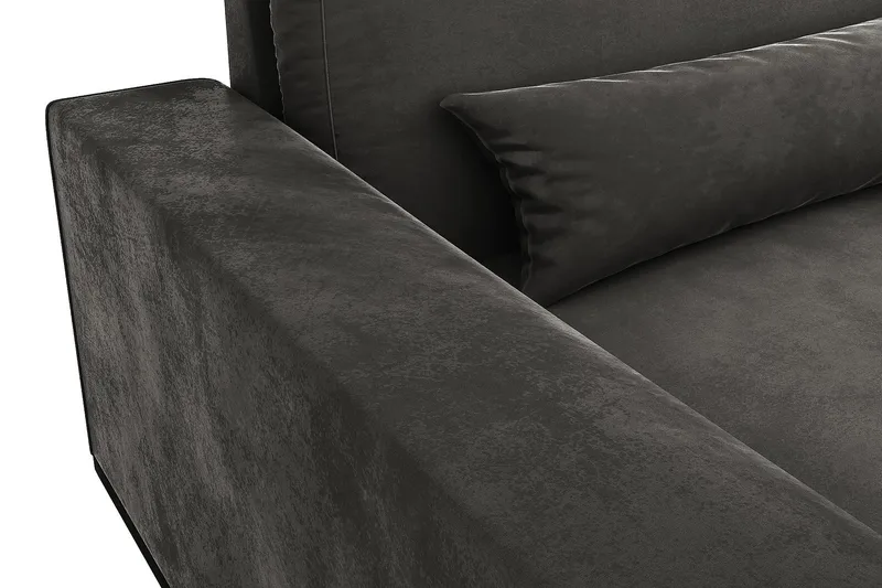 Copenhagen 4-istuttava Vasenkätinen L-muotoinen Divaanisohva Sametilla - Tummanharmaa - Huonekalut - Sohva - Divaanisohva - 4 istuttava sohva divaanilla