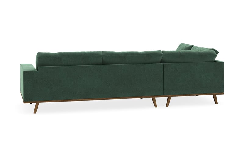 Copenhagen 4-istuttava Vasenkätinen L-muotoinen Divaanisohva Sametilla - Tummanvihreä - Huonekalut - Sohva - Divaanisohva - 4 istuttava sohva divaanilla