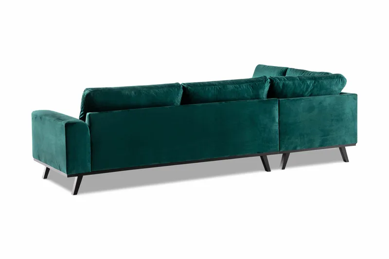 Copenhagen 4-istuttava Vasenkätinen L-muotoinen Divaanisohva Sametilla - Vihreä - Huonekalut - Sohva - Divaanisohva - 4 istuttava sohva divaanilla