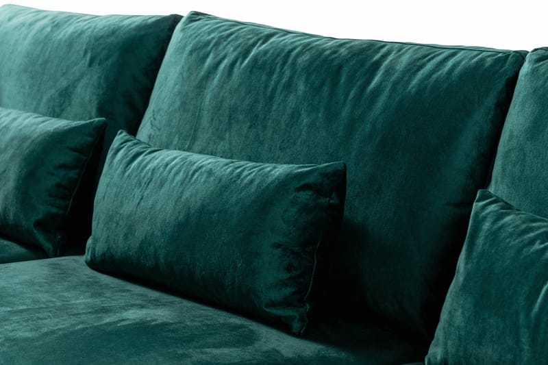 Copenhagen 4-istuttava Vasenkätinen L-muotoinen Divaanisohva Sametilla - Vihreä - Huonekalut - Sohva - Divaanisohva - 4 istuttava sohva divaanilla