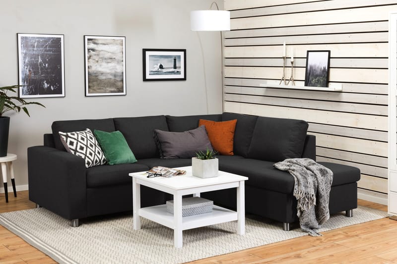 Crazy 3-istuttava Oikeakätinen L-muotoinen Divaanisohva Kankaalla - Antrasiitti - Huonekalut - Sohva - Divaanisohva - 2 istuttava sohva divaanilla