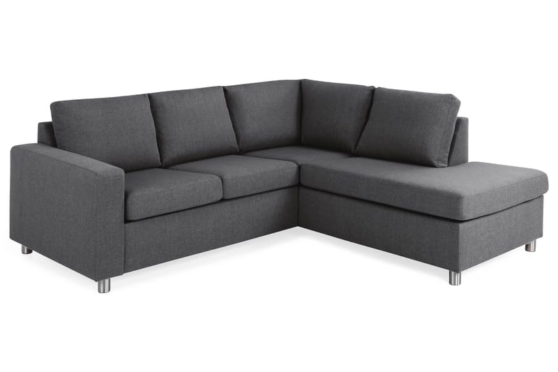 Crazy 3-istuttava Oikeakätinen L-muotoinen Divaanisohva Kankaalla - Tummanharmaa - Huonekalut - Sohva - Divaanisohva - 2 istuttava sohva divaanilla