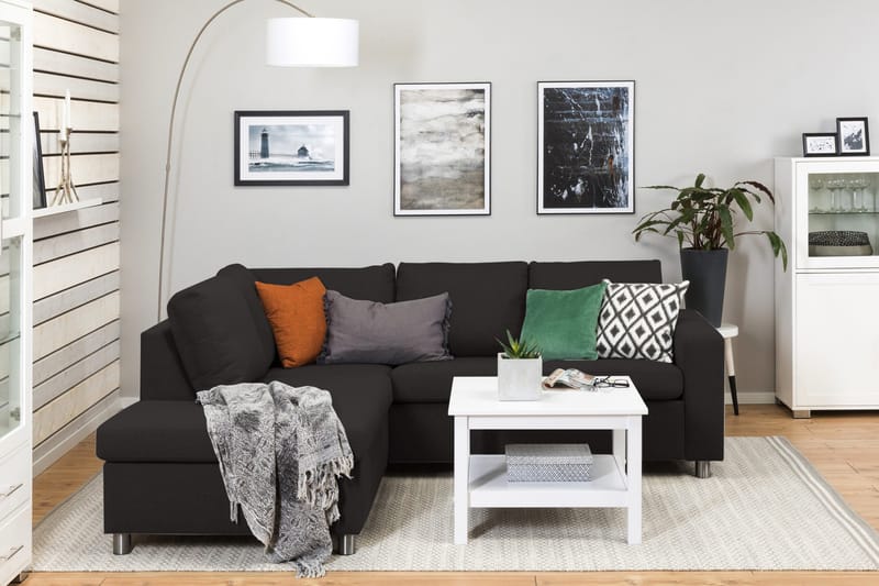 Crazy 3-istuttava Vasenkätinen L-muotoinen Divaanisohva Kankaalla - Antrasiitti - Huonekalut - Sohva - Divaanisohva - 2 istuttava sohva divaanilla