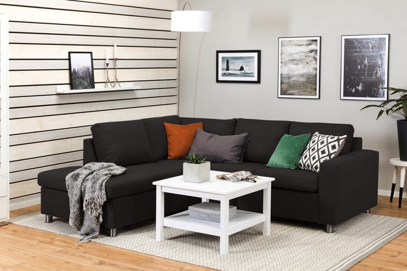 Crazy 3-istuttava Vasenkätinen L-muotoinen Divaanisohva Kankaalla - Antrasiitti - Huonekalut - Sohva - Divaanisohva - 2 istuttava sohva divaanilla