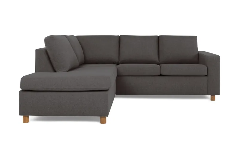 Crazy 3-istuttava Vasenkätinen L-muotoinen Divaanisohva Kankaalla - Tummanharmaa - Huonekalut - Sohva - Divaanisohva - 2 istuttava sohva divaanilla