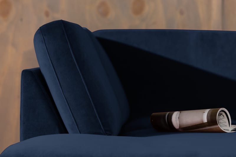Samettisohva Elion 2,5:n ist avopäädyllä Vasen - Sininen - Huonekalut - Sohva - Divaanisohva - 2 istuttava sohva divaanilla