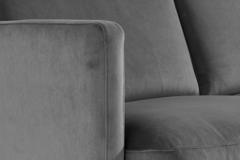 Samettisohva Elion 2:n ist divaanilla Oikea - Vaaleanharmaa - Huonekalut - Sohva - Divaanisohva - 2 istuttava sohva divaanilla