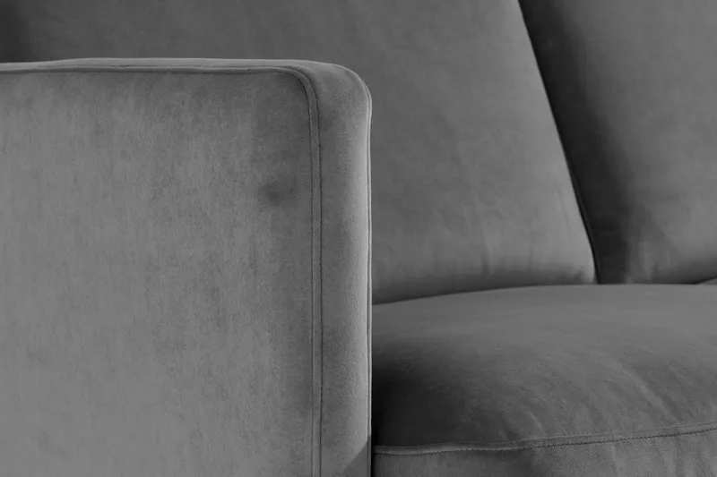 Samettisohva Elion 2:n ist divaanilla Vasen - Vaaleanharmaa - Huonekalut - Sohva - Divaanisohva - 2 istuttava sohva divaanilla