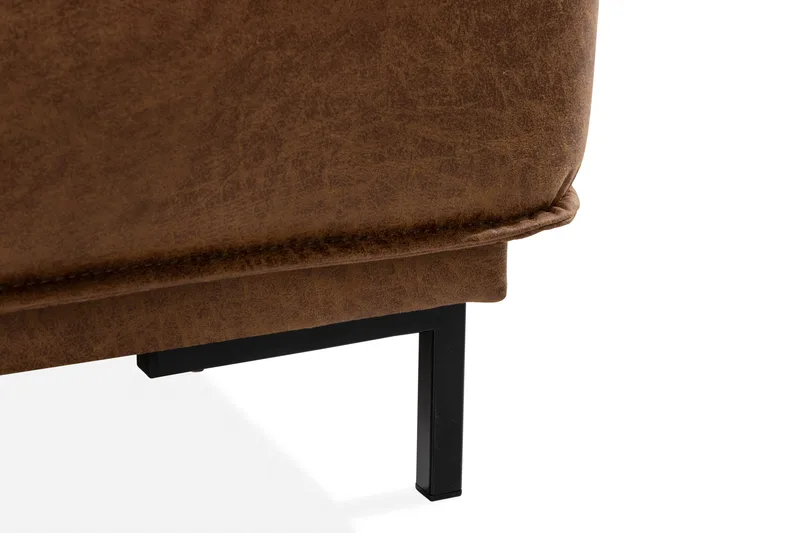 Sohva Minou 2:n ist divaanilla Vasen Sekoitenahka - Ruskea - Huonekalut - Sohva - Divaanisohva - 2 istuttava sohva divaanilla