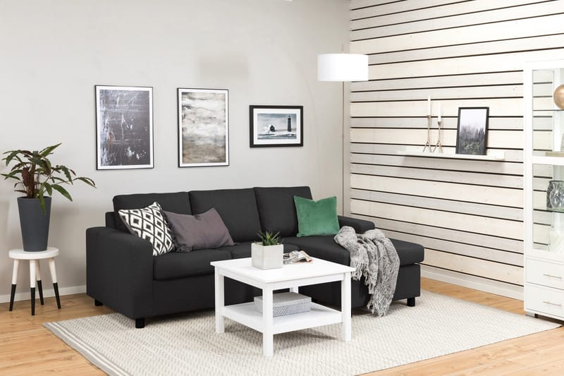 Crazy 3-istuttava Käännettävä L-muotoinen Divaanisohva Kankaalla - Antrasiitti - Huonekalut - Sohva - Divaanisohva - 3 istuttava sohva divaanilla