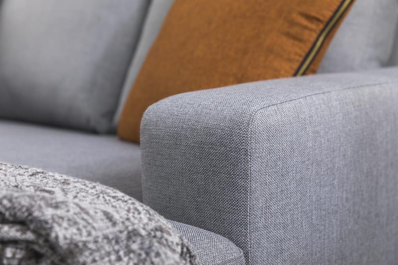 Crazy 3-istuttava Käännettävä L-muotoinen Divaanisohva Kankaalla - Harmaa - Huonekalut - Sohva - Divaanisohva - 3 istuttava sohva divaanilla