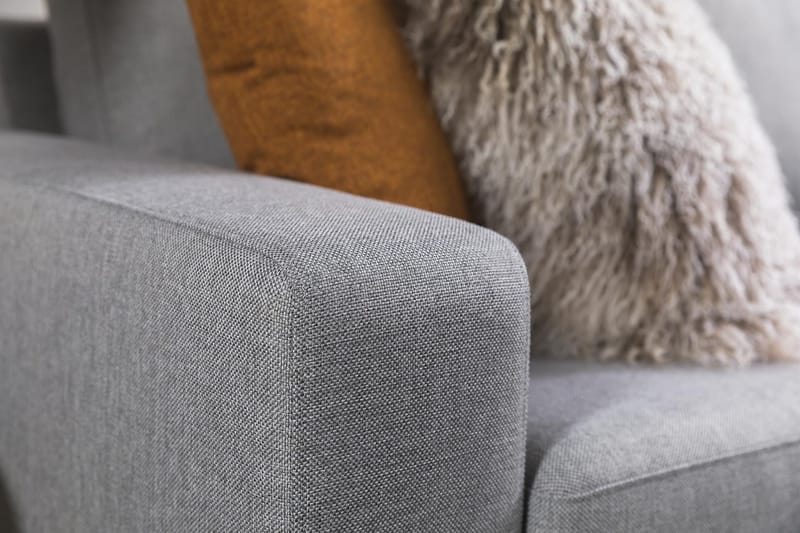 Crazy 3-istuttava Käännettävä L-muotoinen Divaanisohva Kankaalla - Harmaa - Huonekalut - Sohva - Divaanisohva - 3 istuttava sohva divaanilla