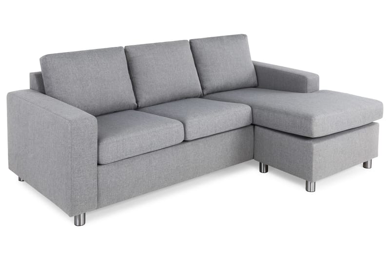 Crazy 3-istuttava Käännettävä L-muotoinen Divaanisohva Kankaalla - Harmaa - Huonekalut - Sohva - Divaanisohva - 3 istuttava sohva divaanilla