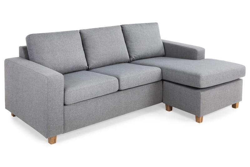 Crazy 3-istuttava Käännettävä L-muotoinen Divaanisohva Kankaalla - Harmaa - Huonekalut - Sohva - Divaanisohva - 3 istuttava sohva divaanilla