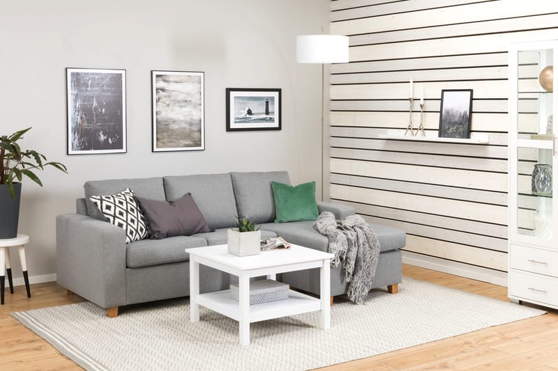 Crazy 3-istuttava Käännettävä L-muotoinen Divaanisohva Kankaalla - Harmaa - Huonekalut - Sohva - Divaanisohva - 3 istuttava sohva divaanilla