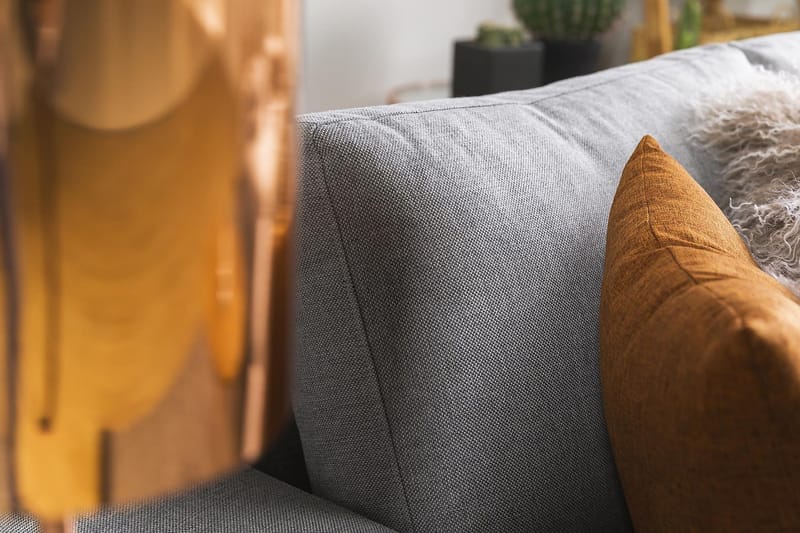 Crazy 3-istuttava Käännettävä L-muotoinen Divaanisohva Kankaalla - Harmaa - Huonekalut - Sohva - Divaanisohva - 3 istuttava sohva divaanilla