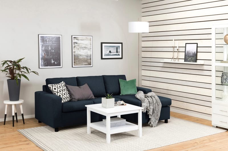 Crazy 3-istuttava Käännettävä L-muotoinen Divaanisohva Kankaalla - Sininen - Huonekalut - Sohva - Divaanisohva - 3 istuttava sohva divaanilla