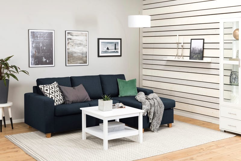 Crazy 3-istuttava Käännettävä L-muotoinen Divaanisohva Kankaalla - Sininen - Huonekalut - Sohva - Divaanisohva - 3 istuttava sohva divaanilla