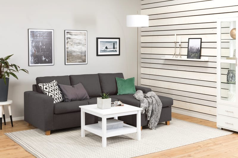 Crazy 3-istuttava Käännettävä L-muotoinen Divaanisohva Kankaalla - Tummanharmaa - Huonekalut - Sohva - Divaanisohva - 3 istuttava sohva divaanilla