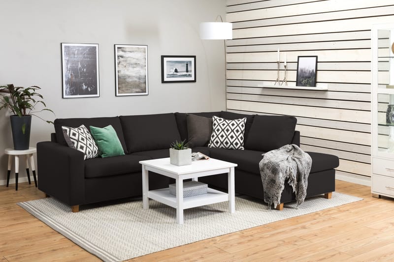 Crazy 3-istuttava Oikeakätinen L-muotoinen Divaanisohva Kankaalla - Antrasiitti - Huonekalut - Sohva - Divaanisohva - 3 istuttava sohva divaanilla