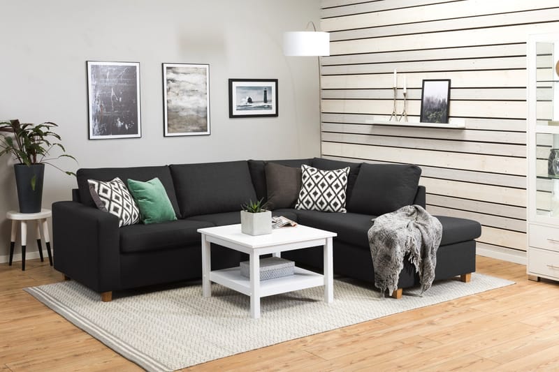 Crazy 3-istuttava Oikeakätinen L-muotoinen Divaanisohva Kankaalla - Antrasiitti - Huonekalut - Sohva - Divaanisohva - 3 istuttava sohva divaanilla