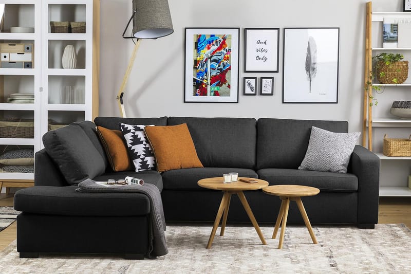 Crazy 3-istuttava Vasenkätinen L-muotoinen Divaanisohva Kankaalla - Antrasiitti - Huonekalut - Sohva - Divaanisohva - 3 istuttava sohva divaanilla