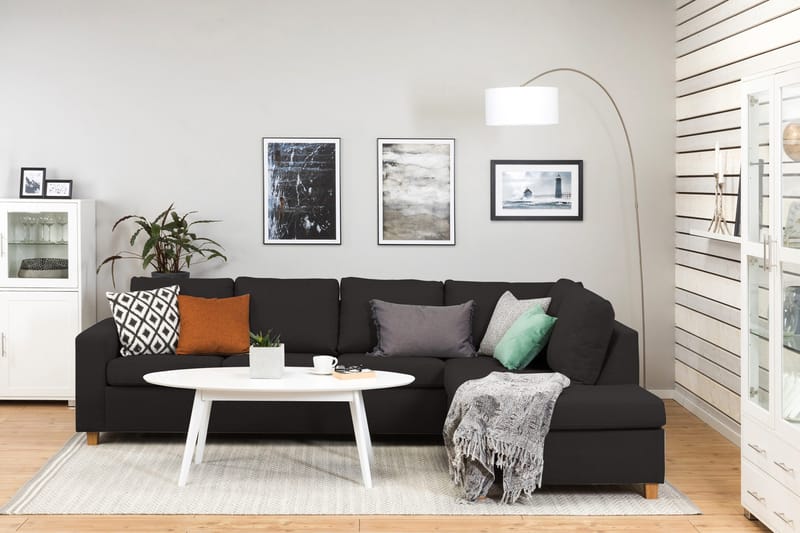 Crazy 4-istuttava Oikeakätinen L-muotoinen Divaanisohva Kankaalla - Antrasiitti - Huonekalut - Sohva - Divaanisohva - 3 istuttava sohva divaanilla