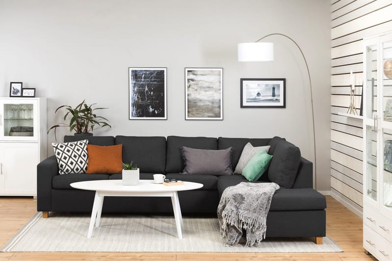 Crazy 4-istuttava Oikeakätinen L-muotoinen Divaanisohva Kankaalla - Antrasiitti - Huonekalut - Sohva - Divaanisohva - 3 istuttava sohva divaanilla