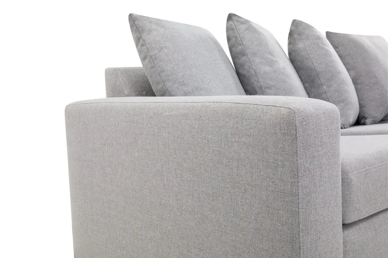 Crazy 4-istuttava Oikeakätinen L-muotoinen Schäslongsohva Kankaalla sis. Kuorityynyt - Harmaa - Huonekalut - Sohva - Divaanisohva - 4 istuttava sohva divaanilla