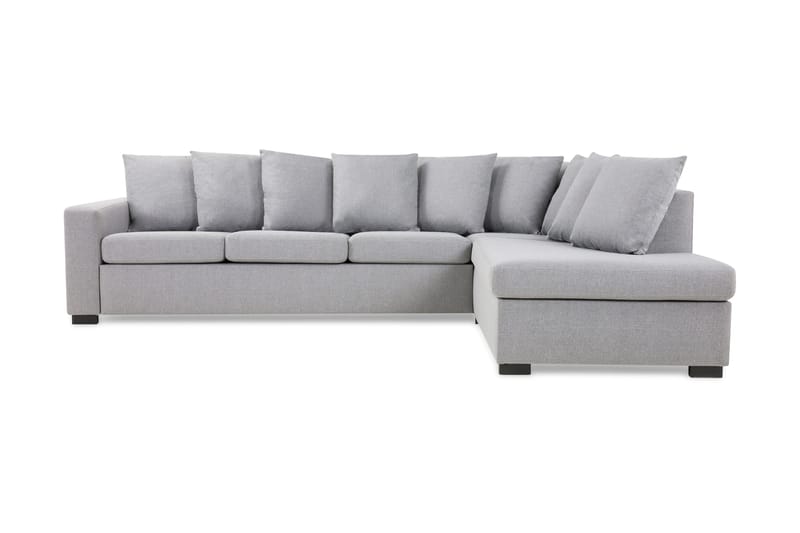 Crazy 4-istuttava Oikeakätinen L-muotoinen Schäslongsohva Kankaalla sis. Kuorityynyt, Harmaa