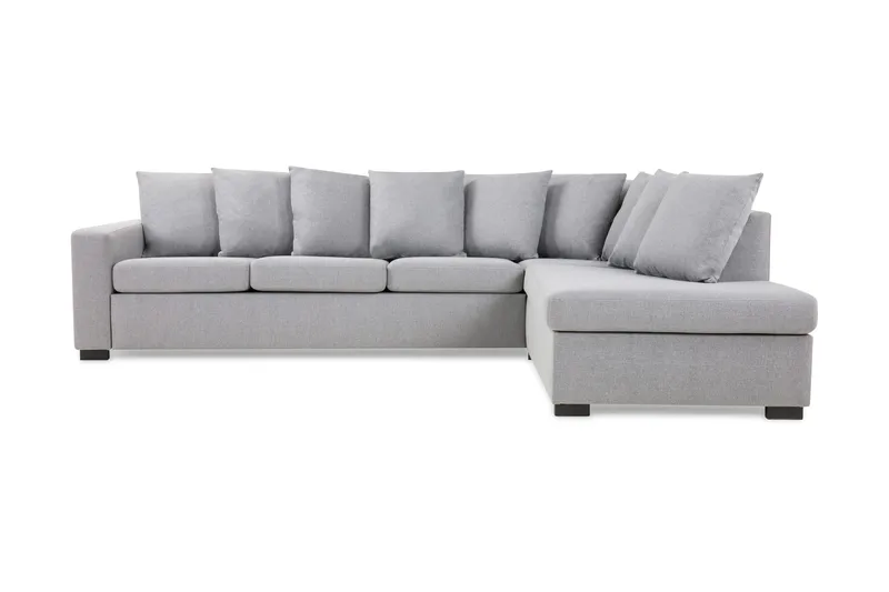 Crazy 4-istuttava Oikeakätinen L-muotoinen Schäslongsohva Kankaalla sis. Kuorityynyt, Harmaa