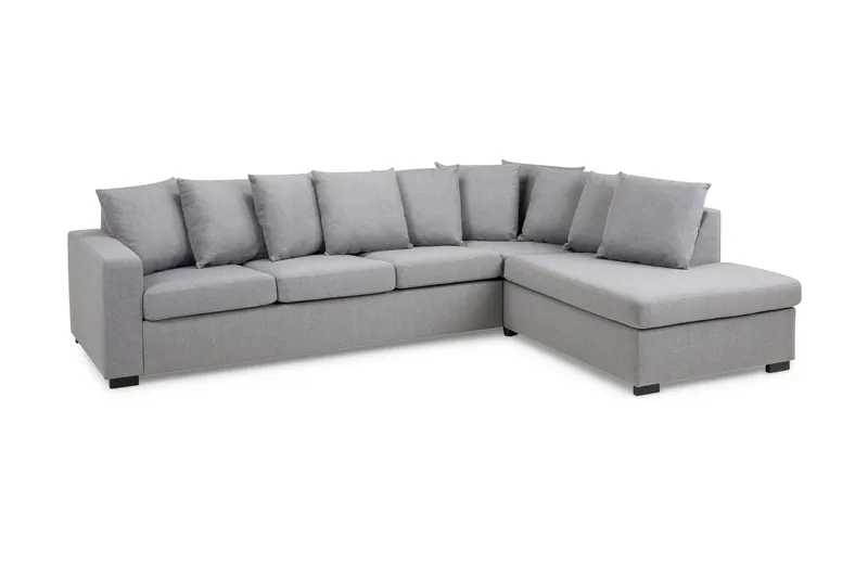 Crazy 4-istuttava Oikeakätinen L-muotoinen Schäslongsohva Kankaalla sis. Kuorityynyt - Harmaa - Huonekalut - Sohva - Divaanisohva - 4 istuttava sohva divaanilla