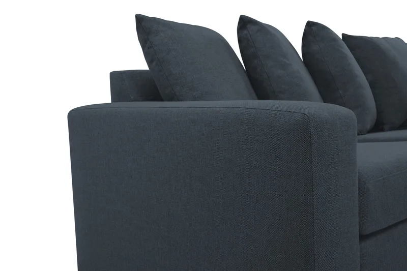 Crazy 4-istuttava Oikeakätinen L-muotoinen Schäslongsohva Kankaalla sis. Kuorityynyt - Sininen - Huonekalut - Sohva - Divaanisohva - 4 istuttava sohva divaanilla