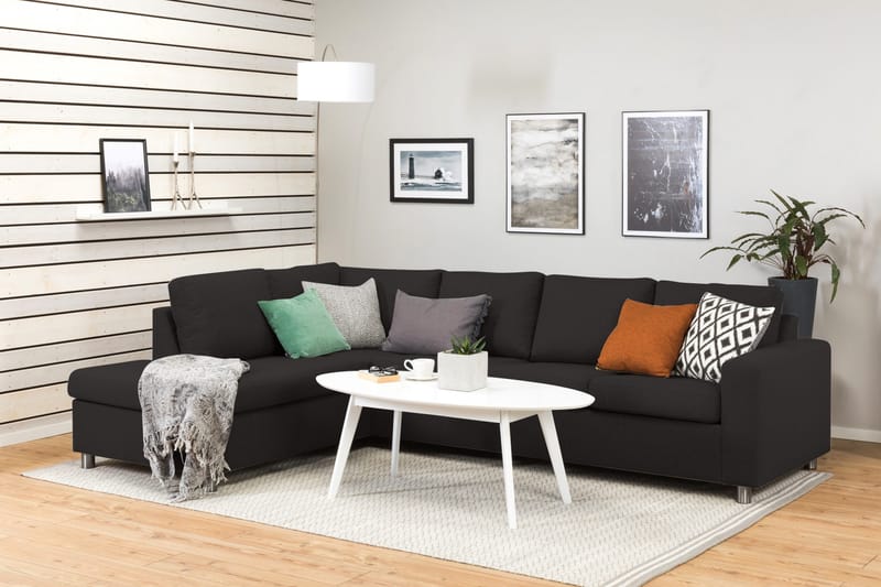 Crazy 4-istuttava Vasenkätinen L-muotoinen Divaanisohva Kankaalla - Antrasiitti - Huonekalut - Sohva - Divaanisohva - 3 istuttava sohva divaanilla